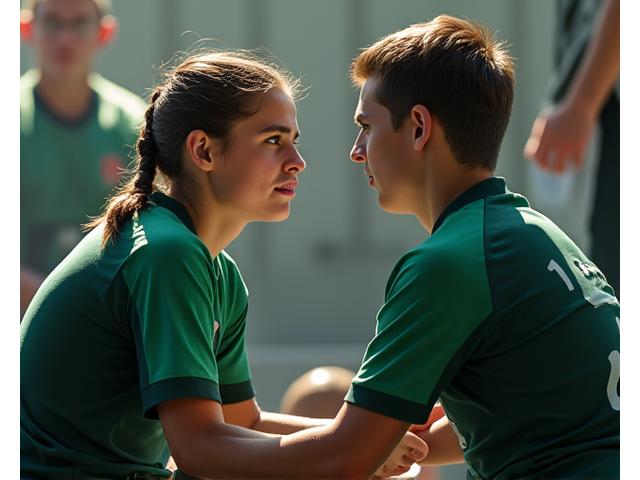 Pais e filhos a conversar sobre pressão desportiva