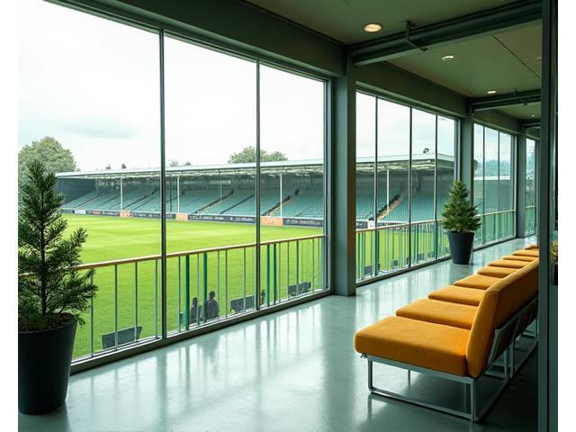 Zona de observação confortável para pais em academia de futebol