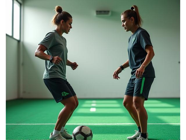 Ana Costa supervisionando um exercício de preparação física