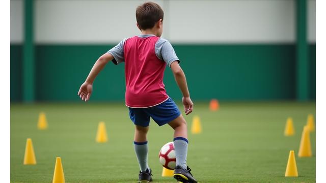 Captura de ecrã de vídeo de treino de futebol doméstico