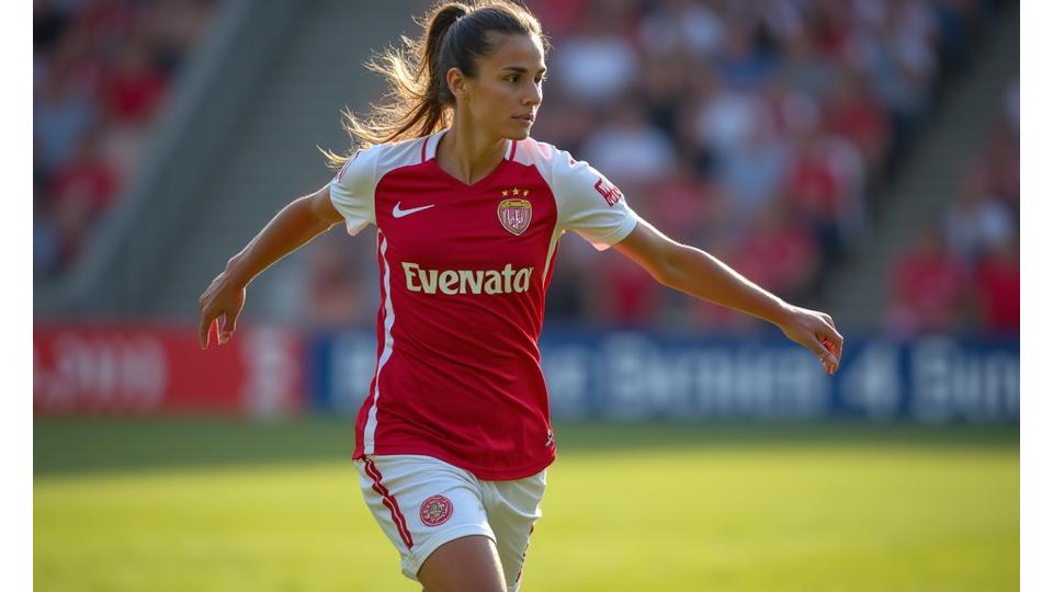 Ana Costa em ação durante um jogo de futebol feminino
