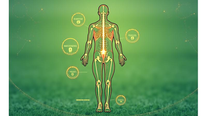 Infográfico detalhado das áreas do corpo mais propensas a lesões no futebol, com hotspots indicando exercícios preventivos específicos