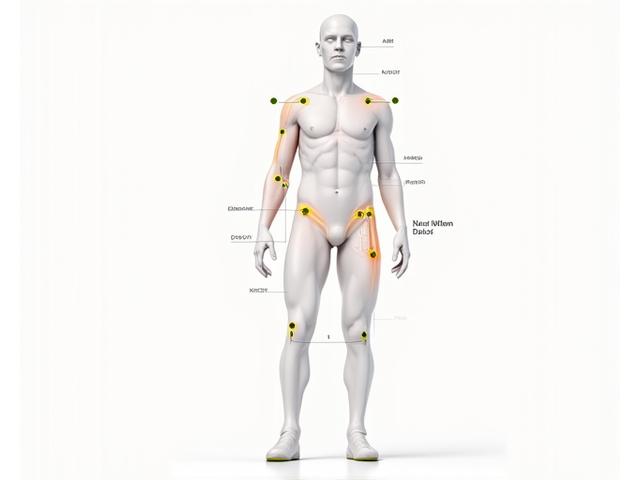 Diagrama interativo do corpo humano destacando áreas propensas a lesões no futebol como joelho, tornozelo e coxa.
